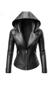 Womens Hooded Leather Jackets Lusso Leather