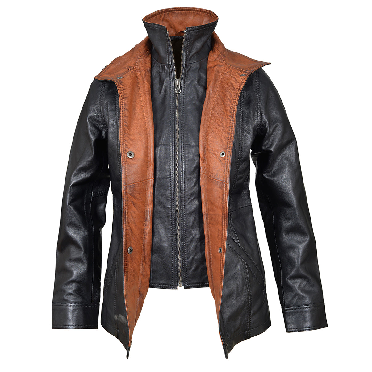 Adeline Black Leather Car Coat – Lusso Leather