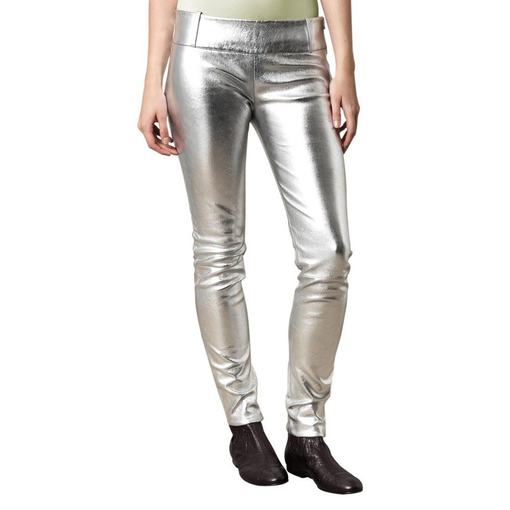Coated trousers - Silver-coloured - Ladies