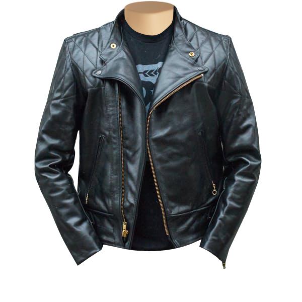 Brandford's Biker style leather jacket with quilted stitching