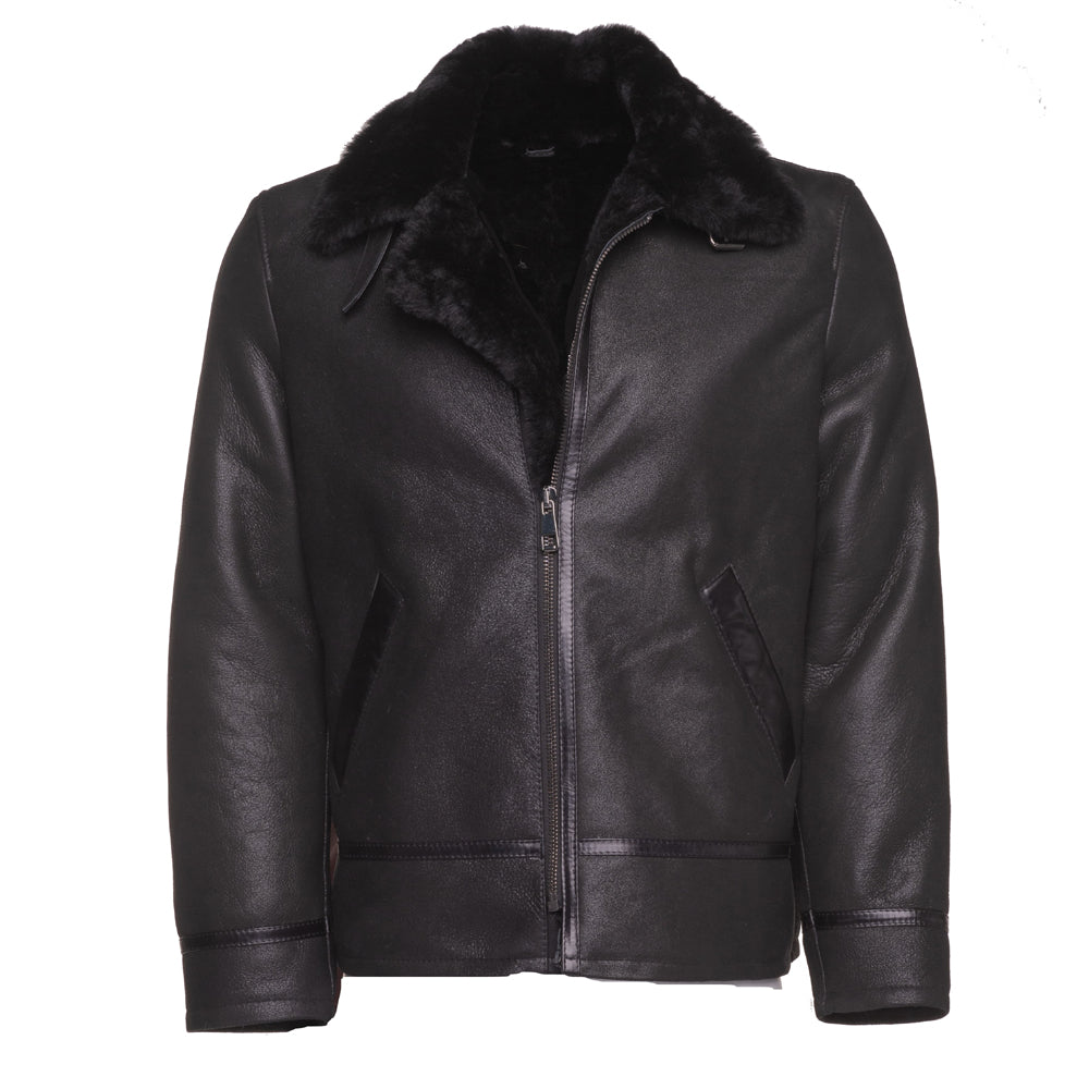 Black shearling bomber hotsell