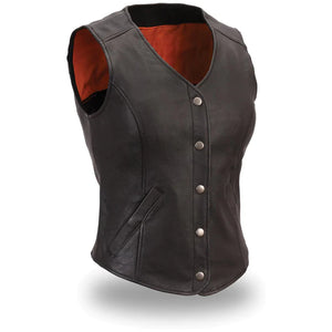 Men's Black Leather Vests