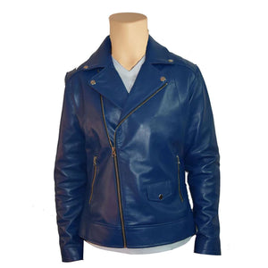 Mens Blue Cafe racer Jacket 