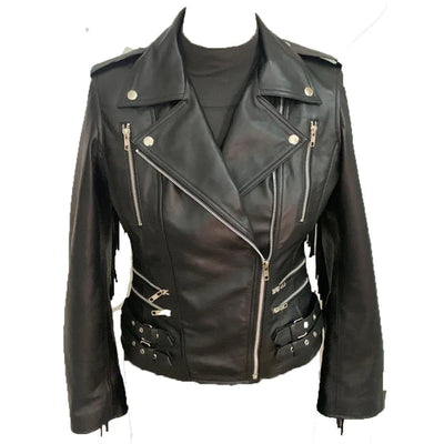 Women's Black Biker Leather Jackets