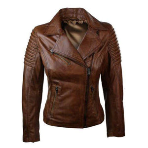 Womens Distressed Biker Leather Jackets