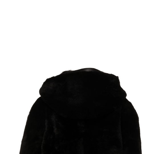 Avalon black oversize Reversible Sheepskin long coat