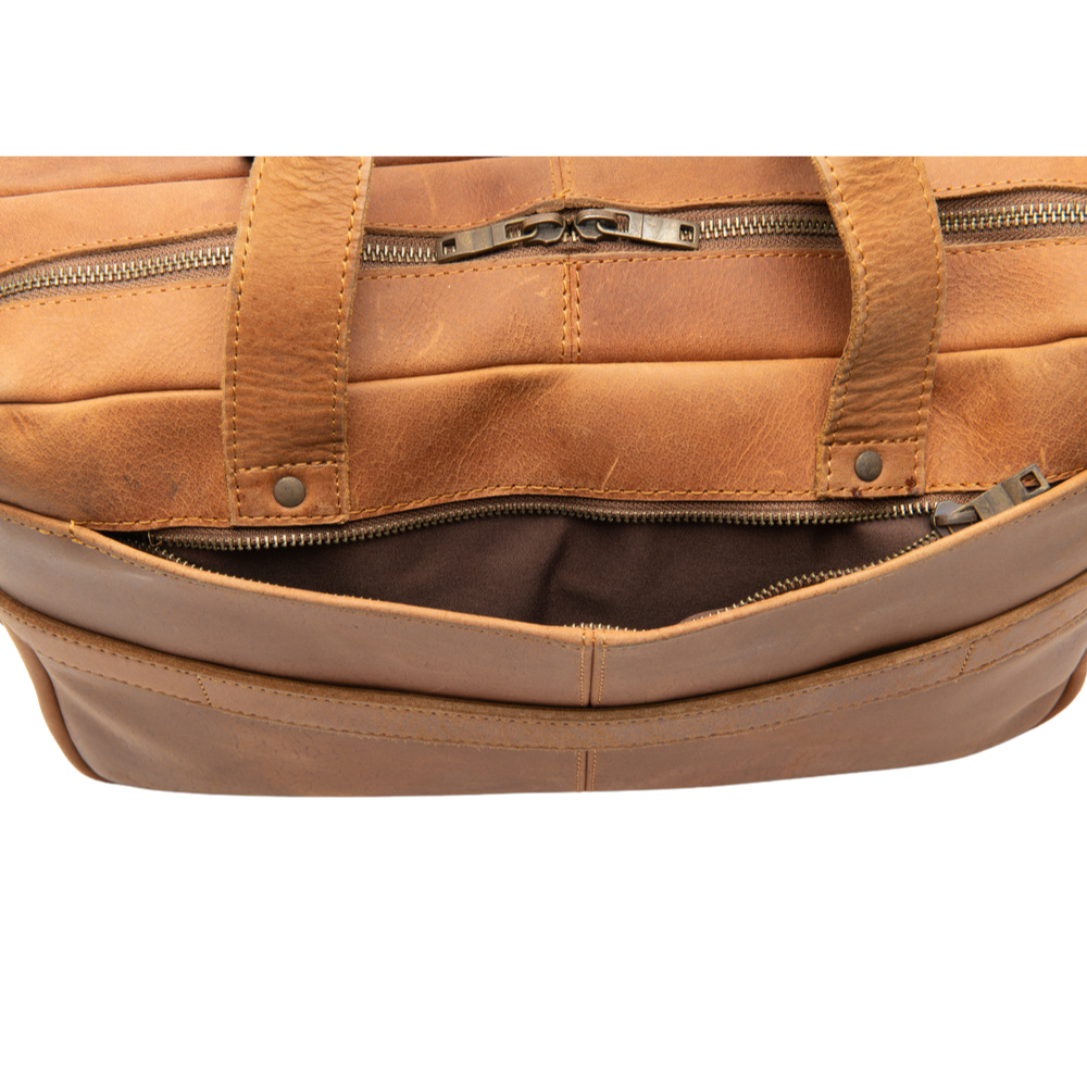 Tan Leather Briefcase laptop Bag