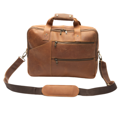 Tan Leather Briefcase laptop Bag