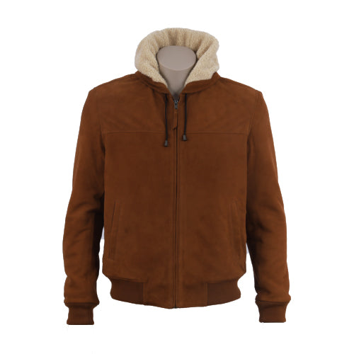 Axel Brown suede jacket with sherpa lining