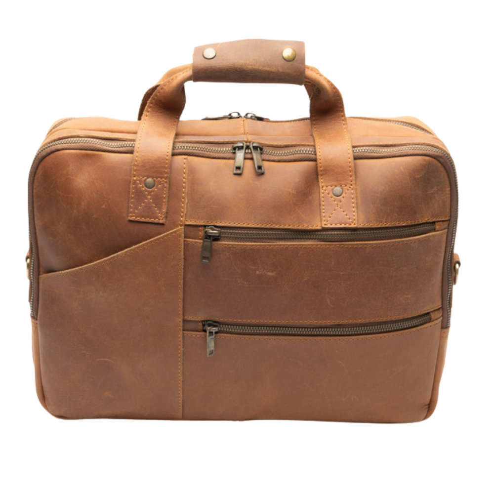 Tan Leather Briefcase laptop Bag