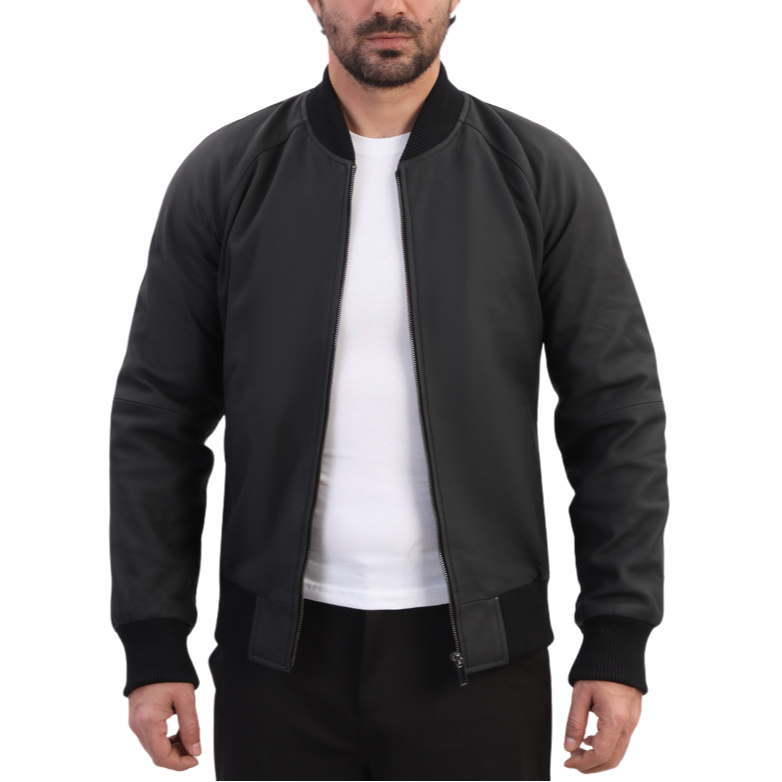 Colt matte black ribbed bomber jacket