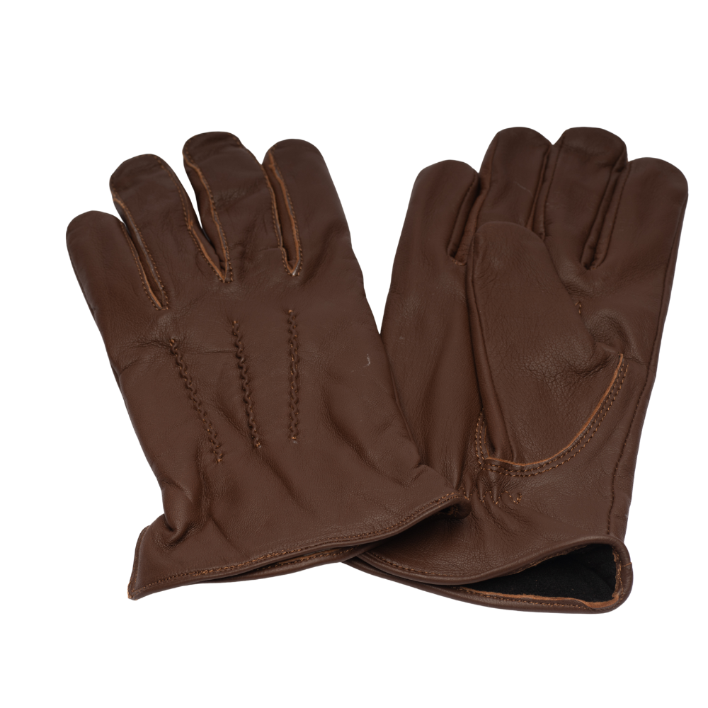 Premium brown leather gloves