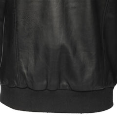 Jayden Black Leather Jacket Hoodie