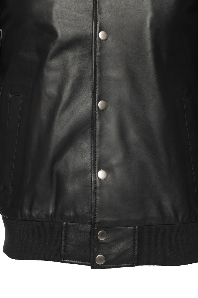 Victor Black Varsity Leather Jacket – Lusso Leather