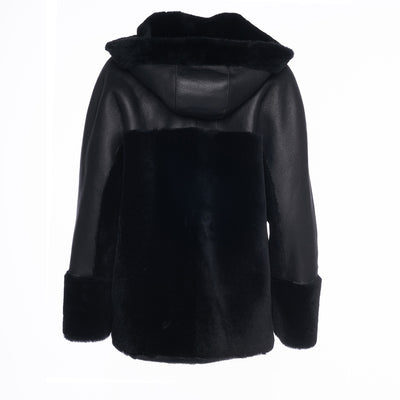 Elena black Reversible shearling jacket