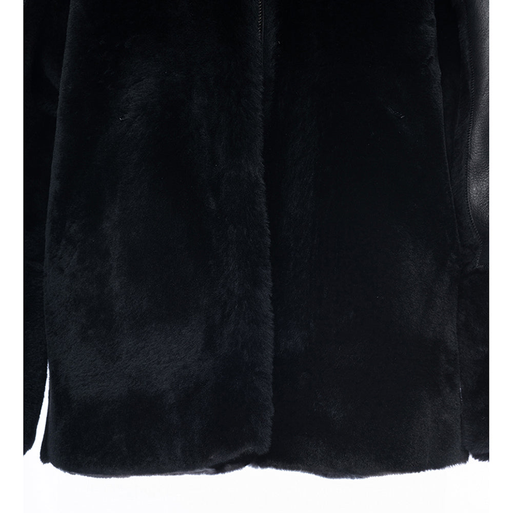 Elena black Reversible shearling jacket