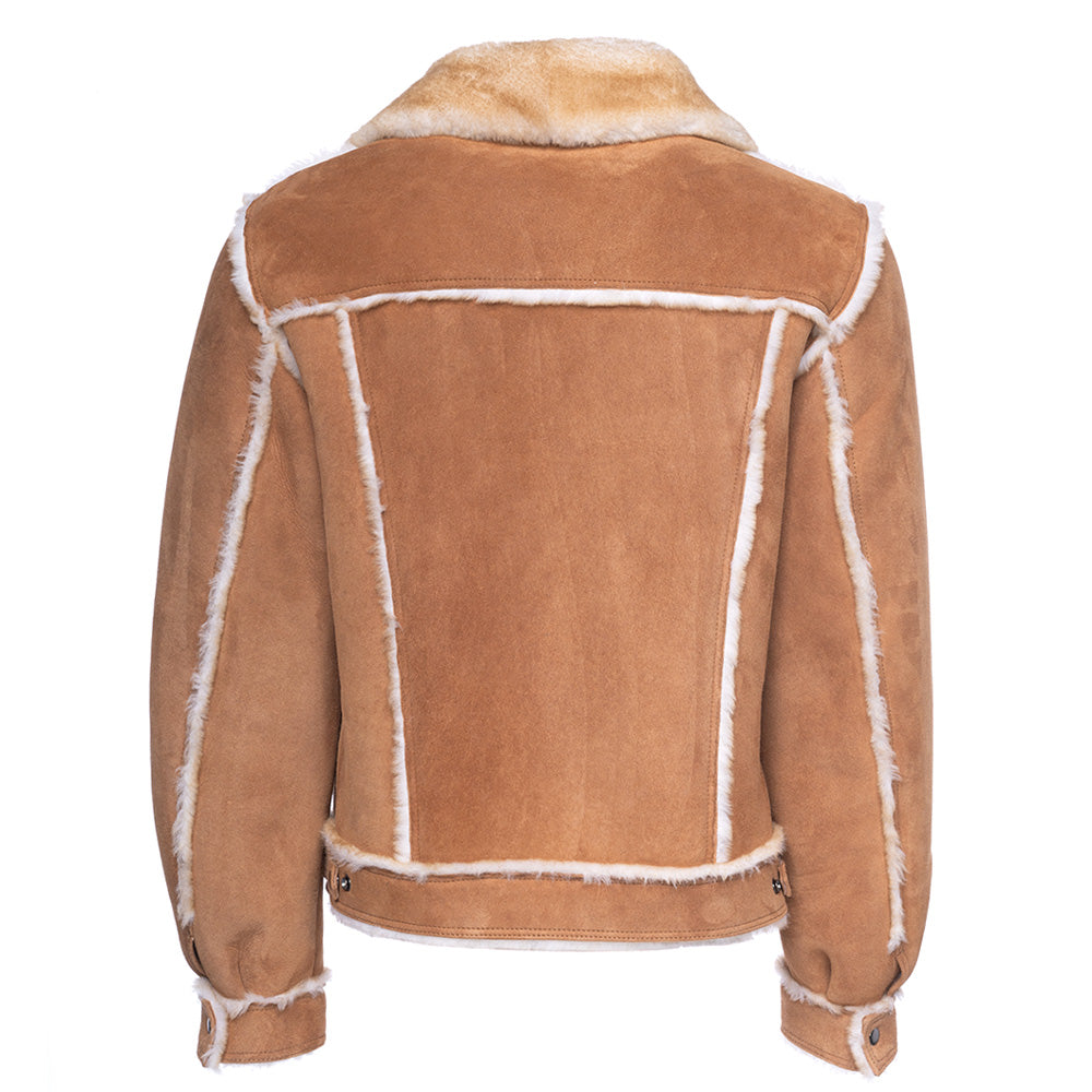 Stan's Tan Suede Shearling Trucker Jacket