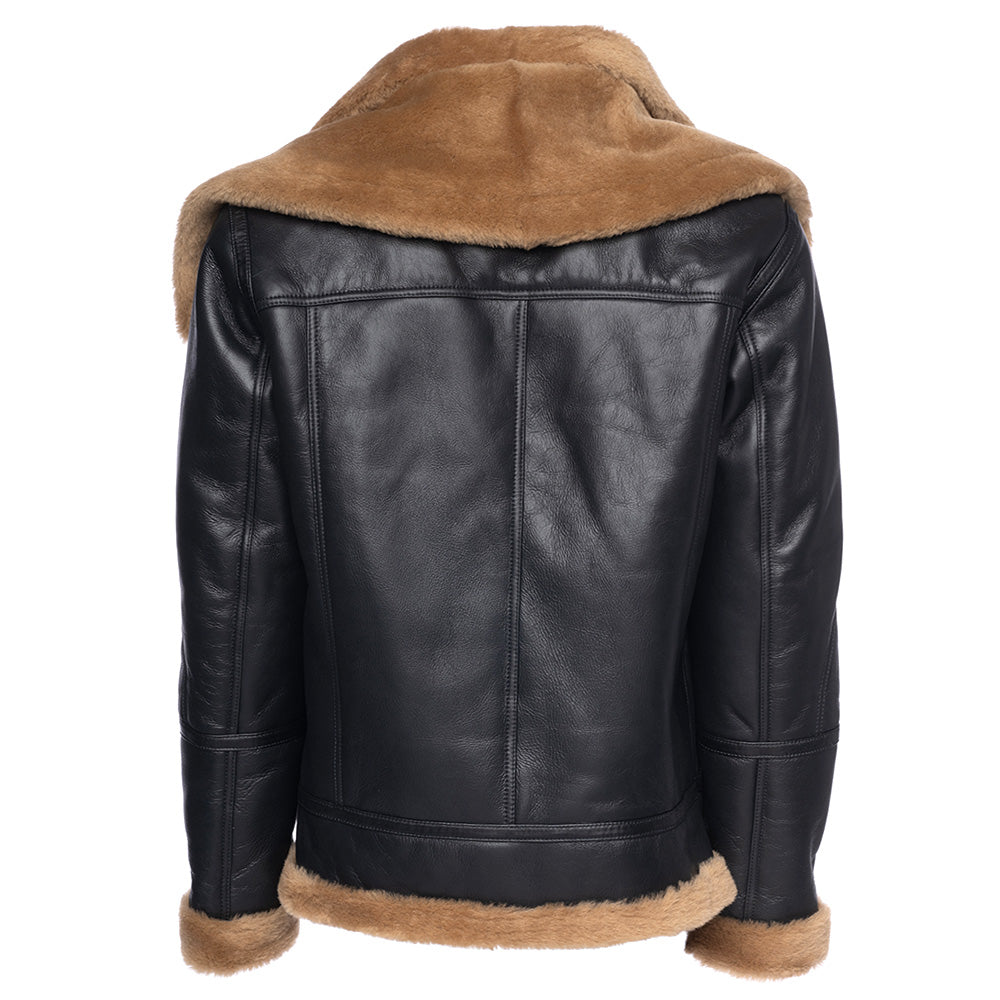 Graysen black Aviator bomber shearling jacket