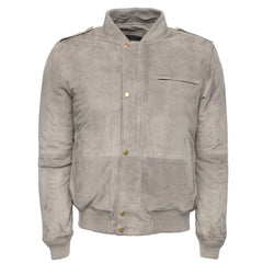 Holden Ash Grey Suede Bomber Jacket