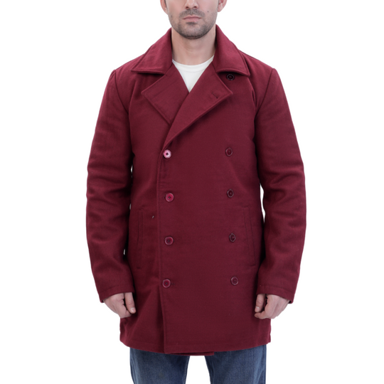 Dorian burgundy wool overcoat