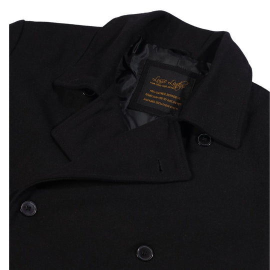 Elias black wool overcoat