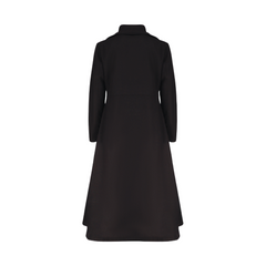 Kaia Black Long wool Trench coat