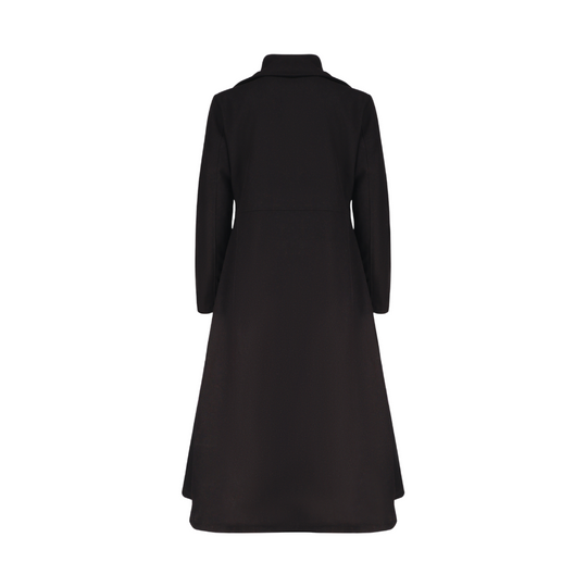 Kaia Black Long wool Trench coat