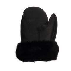 Black Sheepskin Mittens
