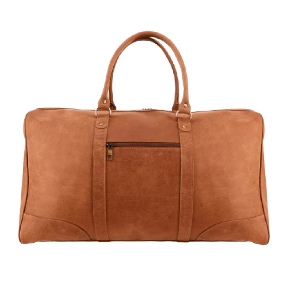 Tan Brown Leather Duffle