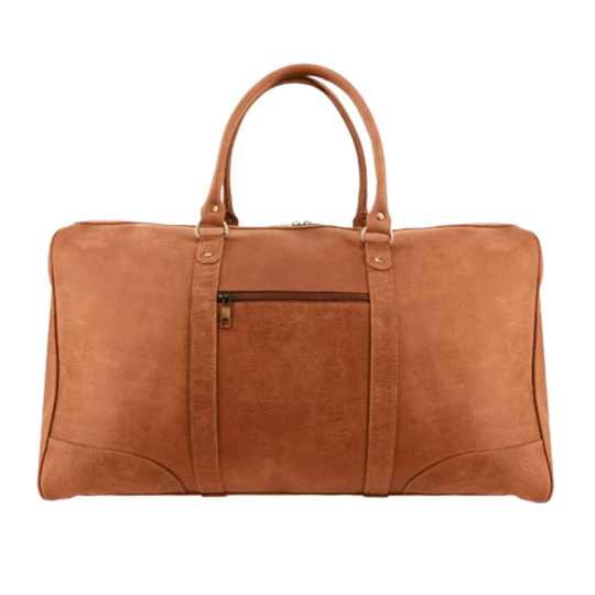 Tan Brown Leather Duffle