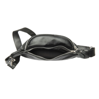 Sleek black crossbody sling bag