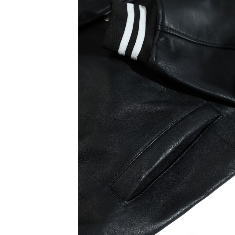 Ryder black varsity style leather jacket