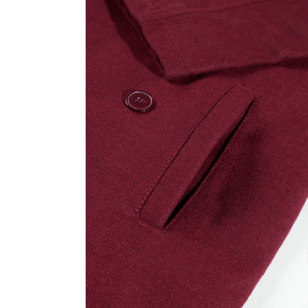 Dorian burgundy wool overcoat