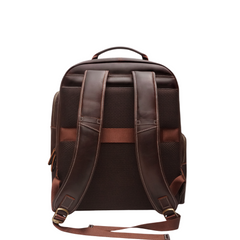 Dark Brown Leather Travel Backpack