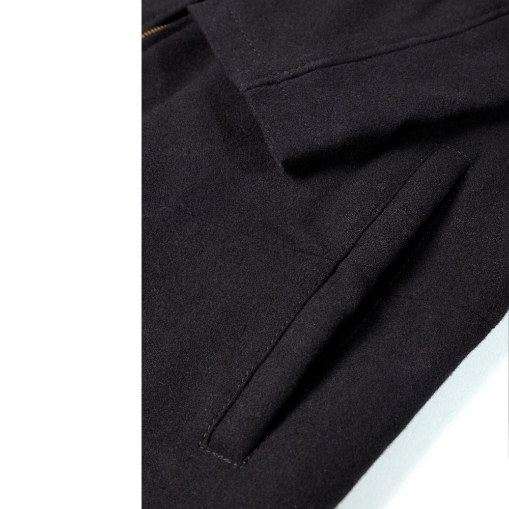 Maddox Black hooded long wool coat
