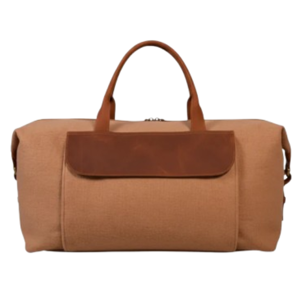 Meza's wool duffel bag with Leather Trim