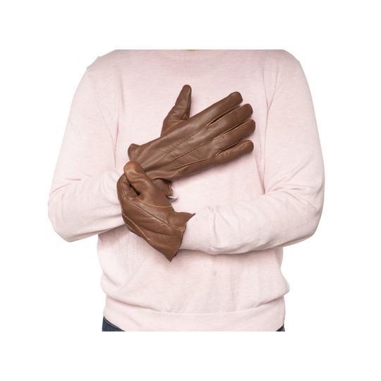 Premium brown leather gloves