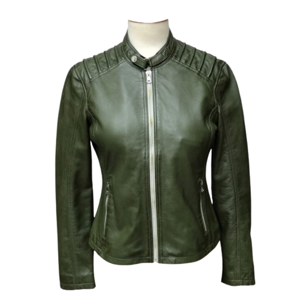 Willow Women's green Cafe racer jacket