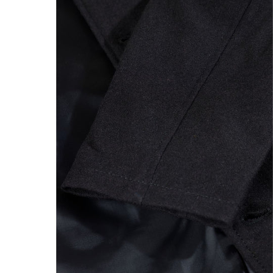 Elias black wool overcoat