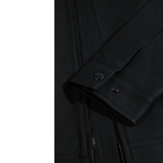 Tory matte black cafe racer jacket