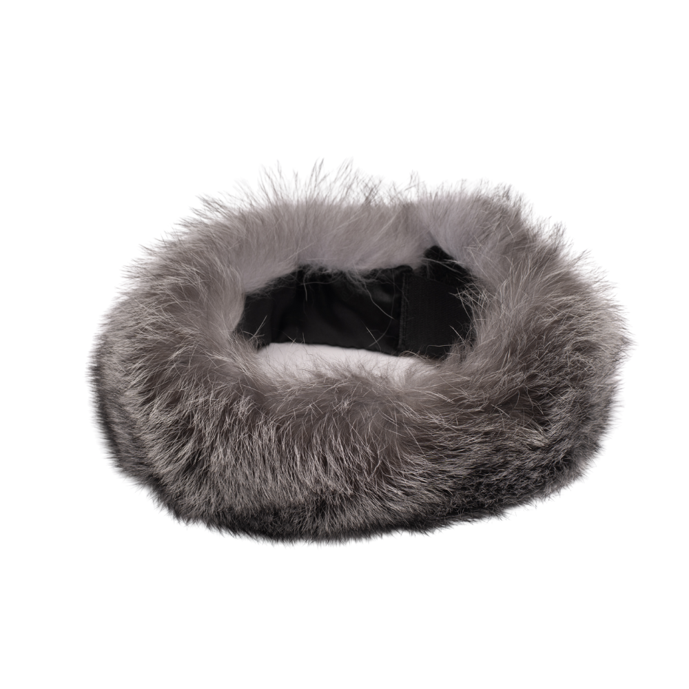 Silver fox fur headband