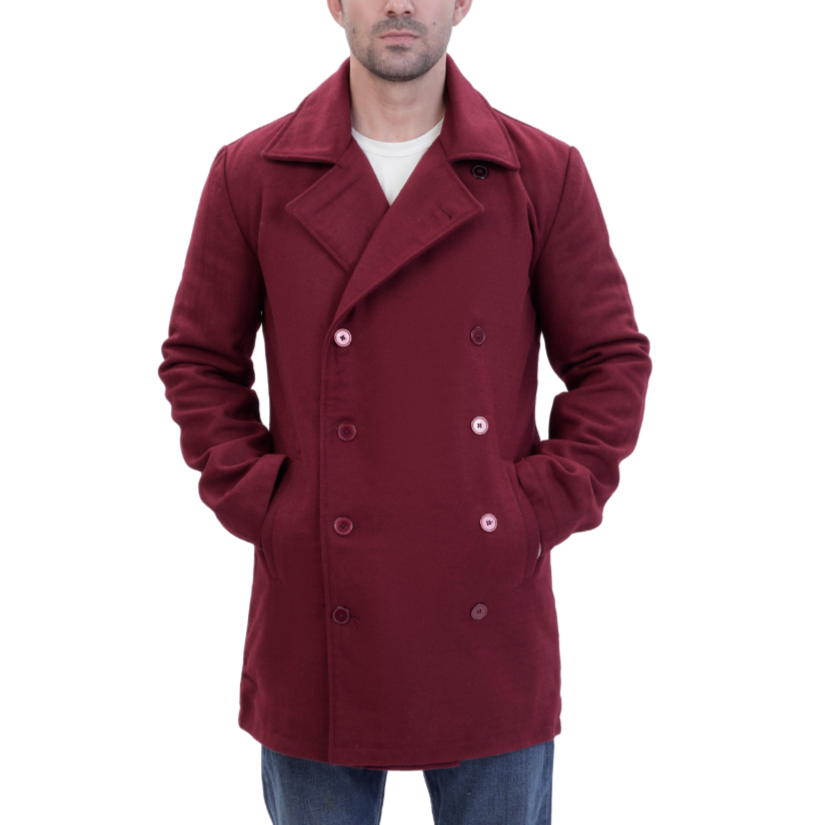Dorian burgundy wool overcoat
