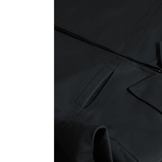 Zane matte black collared leather jacket