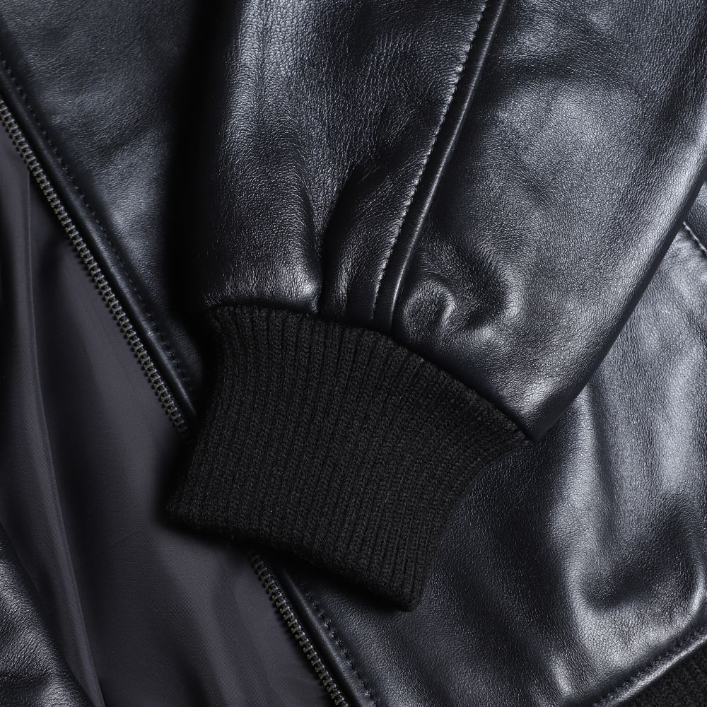 Navea Women's Black Bomber Leather Jacket