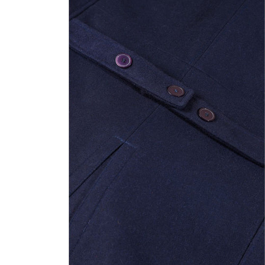 Lorenzo navy blue wool overcoat