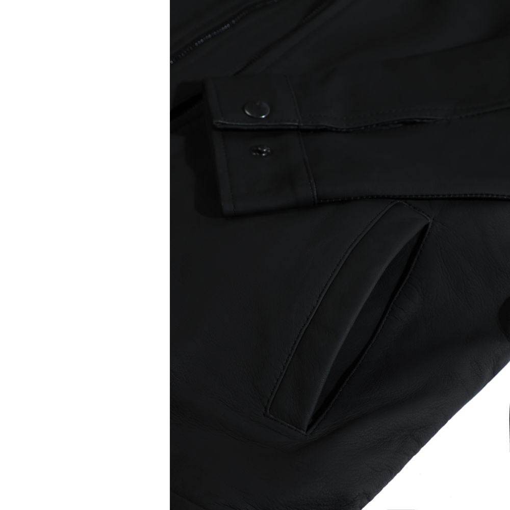 Tory matte black cafe racer jacket