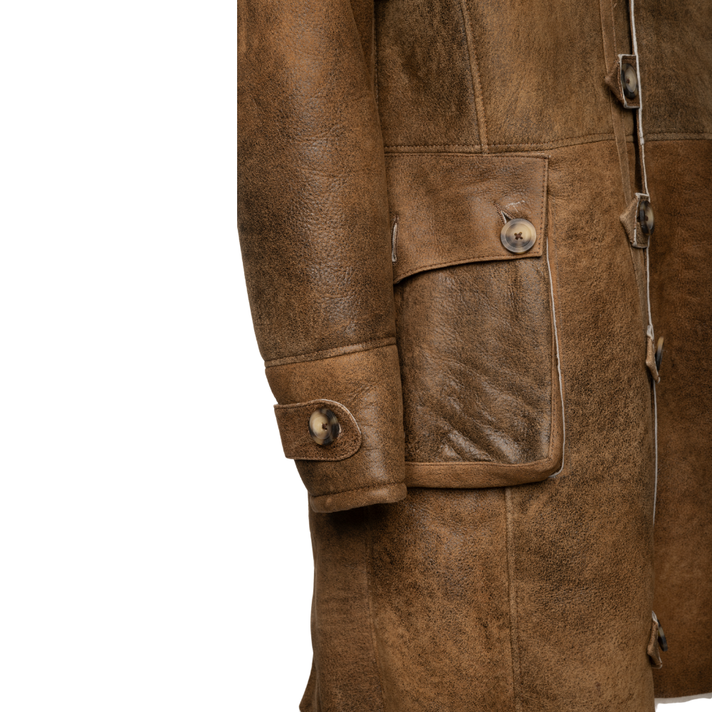 Real shearling coat inspired by Bane in dark knight