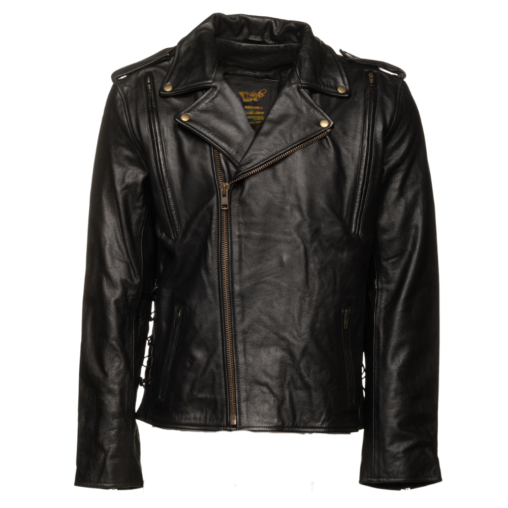 Flint Black double rider Motorcycle leather jacket