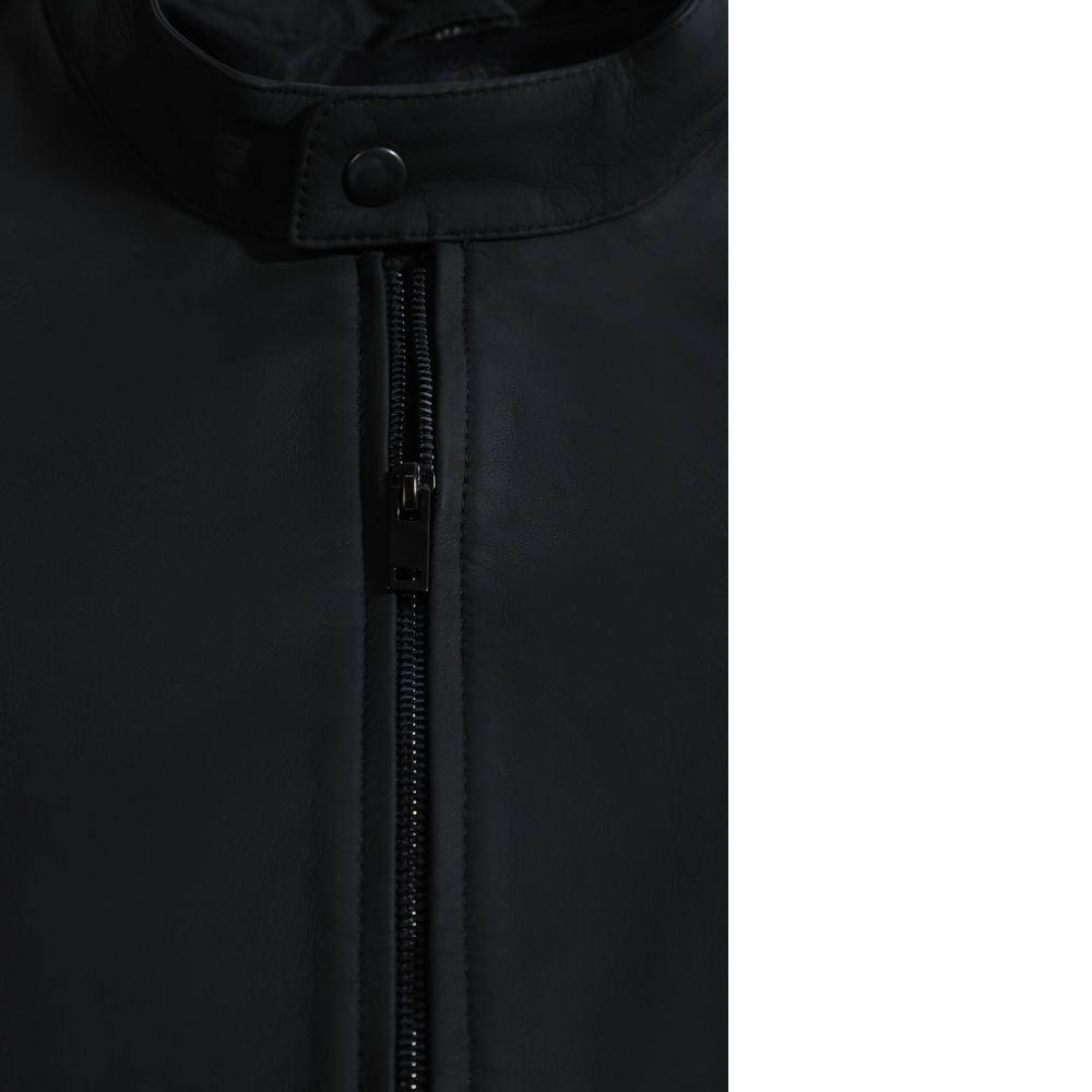 Tory matte black cafe racer jacket
