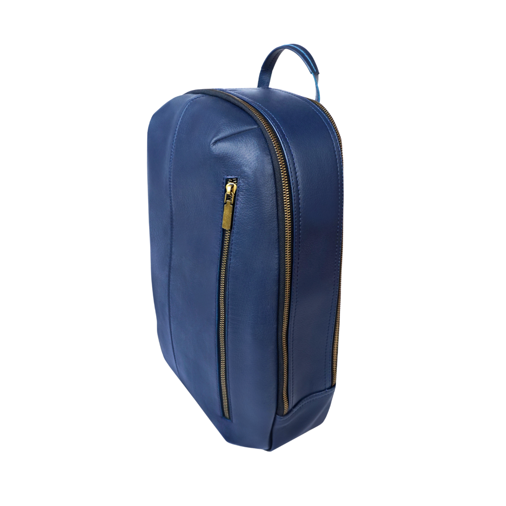 Urban Navy Leather Backpack